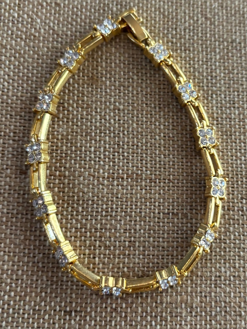 Gold Tone Tennis Bracelet 8”
